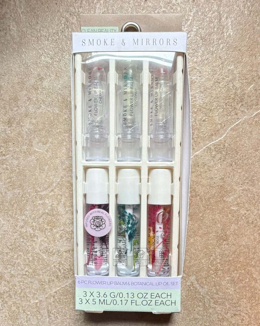 Smoke & Mirrors Flower Lip Balm & Botanical Lip Oil Set